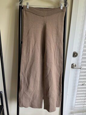 Taupe Tan Knit Wide Leg Lounge Pants Size Medium
